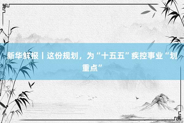 新华鲜报丨这份规划，为“十五五”疾控事业“划重点”