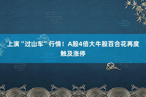 上演“过山车”行情！A股4倍大牛股百合花再度触及涨停