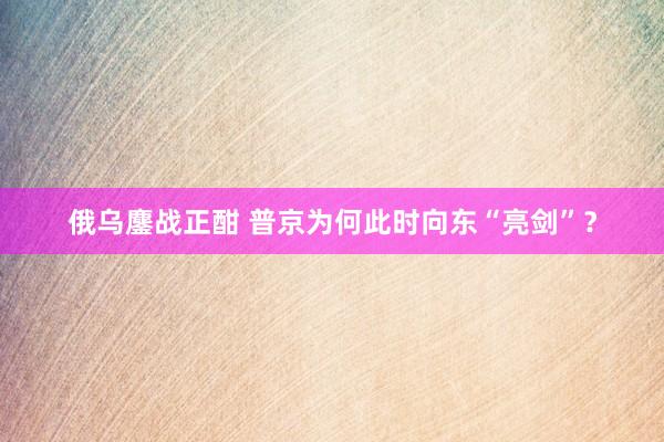 俄乌鏖战正酣 普京为何此时向东“亮剑”？