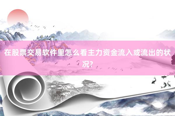 在股票交易软件里怎么看主力资金流入或流出的状况?