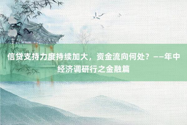 信贷支持力度持续加大，资金流向何处？——年中经济调研行之金融篇