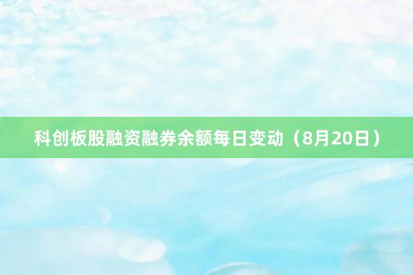 科创板股融资融券余额每日变动（8月20日）