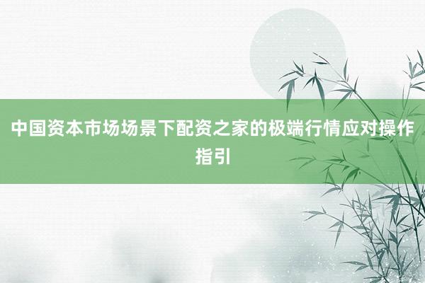 中国资本市场场景下配资之家的极端行情应对操作指引