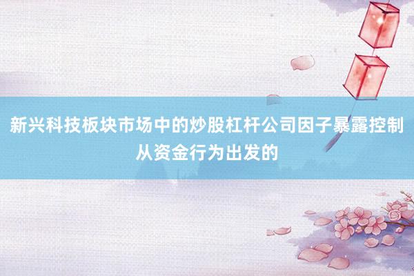新兴科技板块市场中的炒股杠杆公司因子暴露控制从资金行为出发的