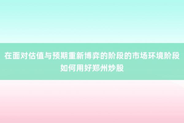 在面对估值与预期重新博弈的阶段的市场环境阶段如何用好郑州炒股