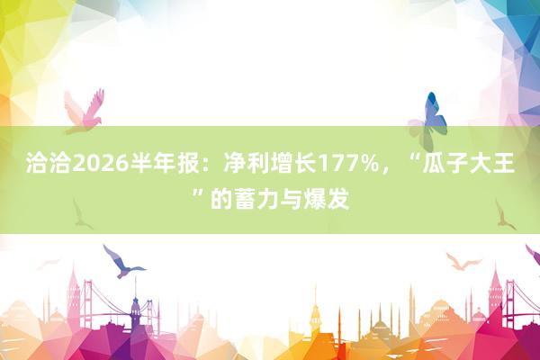洽洽2026半年报：净利增长177%，“瓜子大王”的蓄力与爆发