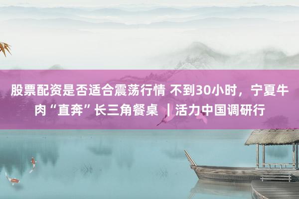股票配资是否适合震荡行情 不到30小时，宁夏牛肉“直奔”长三角餐桌 ｜活力中国调研行