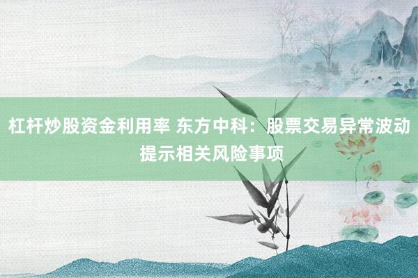 杠杆炒股资金利用率 东方中科：股票交易异常波动 提示相关风险事项