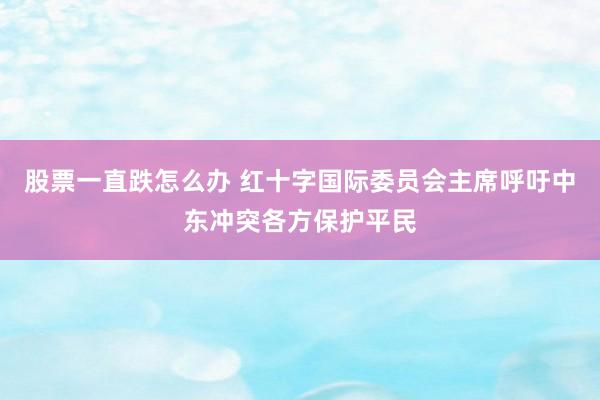 股票一直跌怎么办 红十字国际委员会主席呼吁中东冲突各方保护平民