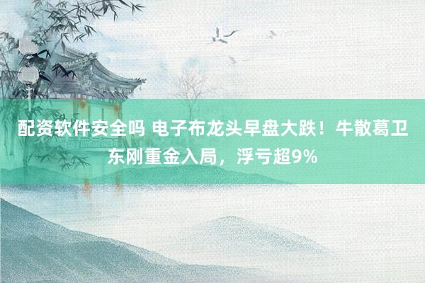 配资软件安全吗 电子布龙头早盘大跌！牛散葛卫东刚重金入局，浮亏超9%
